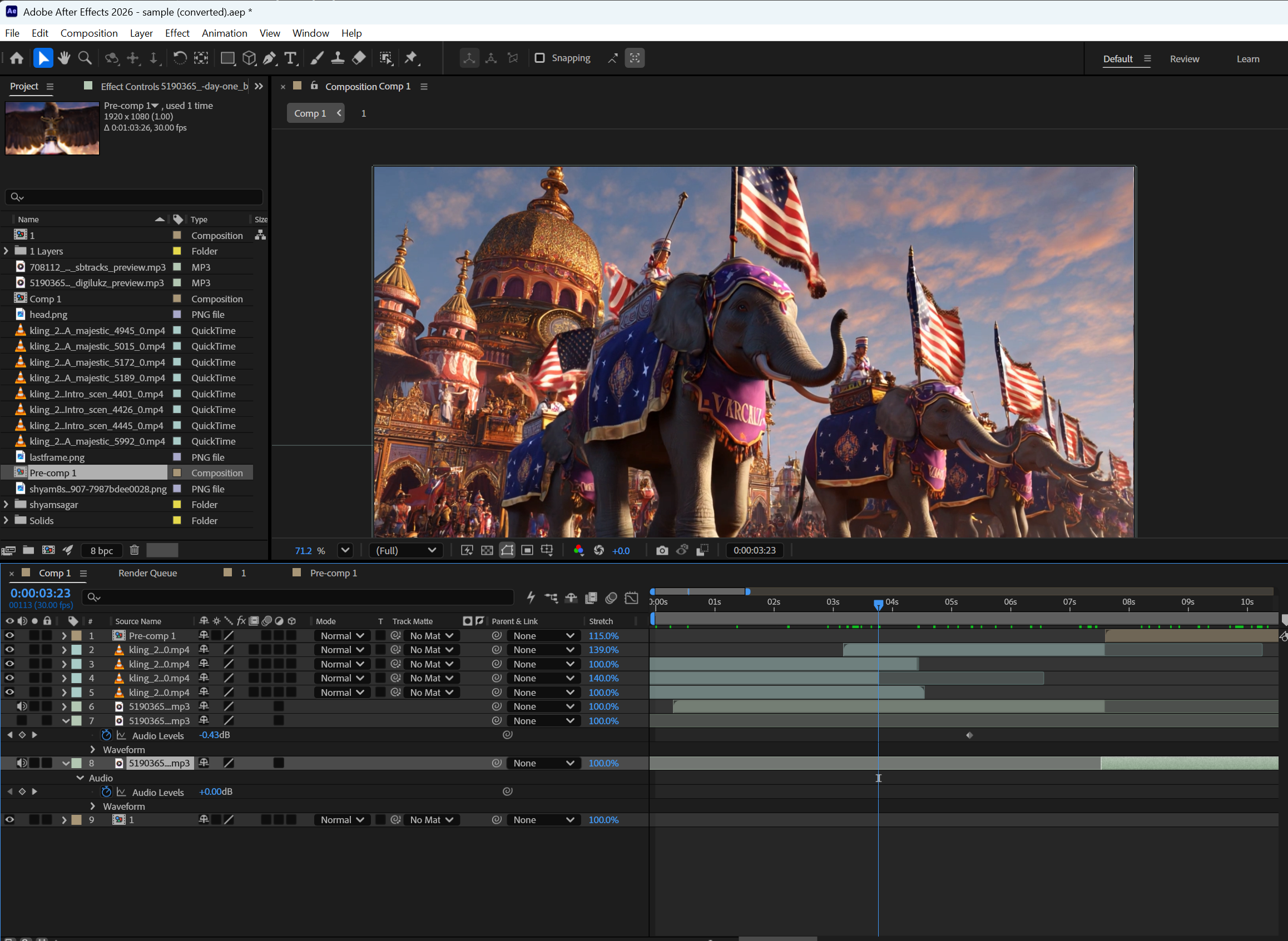 after effects timeline