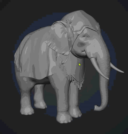 Meshy-generated elephant mesh, turntable