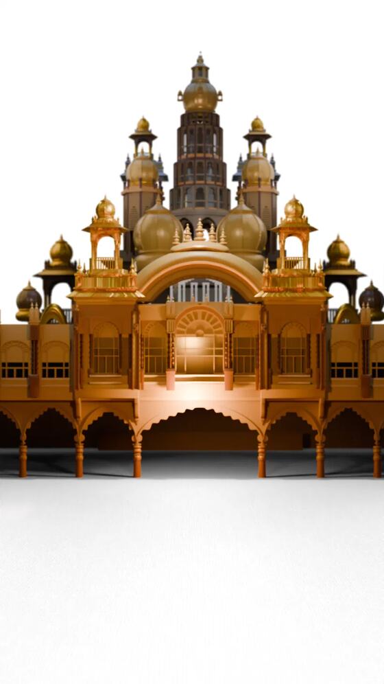 The palace, modeled in 3D